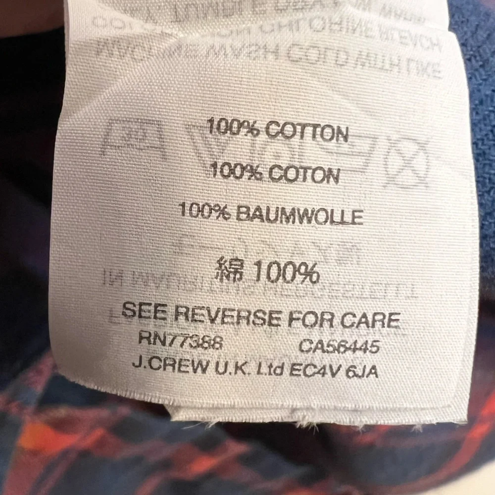 J. Crew Mercantile red and blue plaid‎ flannel size XL